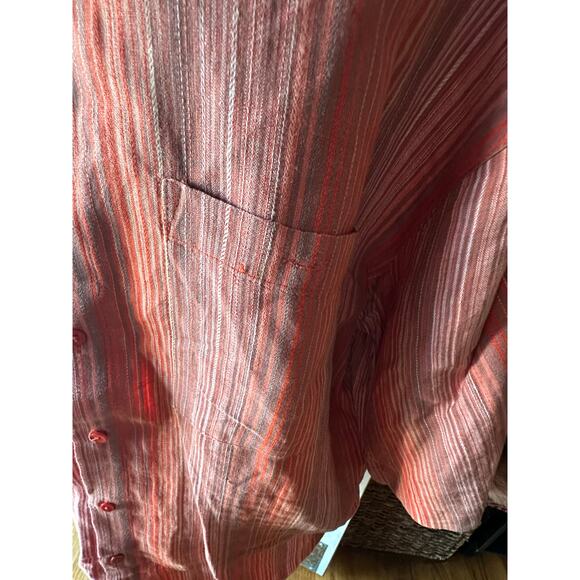Bruno Orange Washable Linen Button-Up Shirt – Men’s/Women’s Stylish Casual Top - Picture 3 of 7